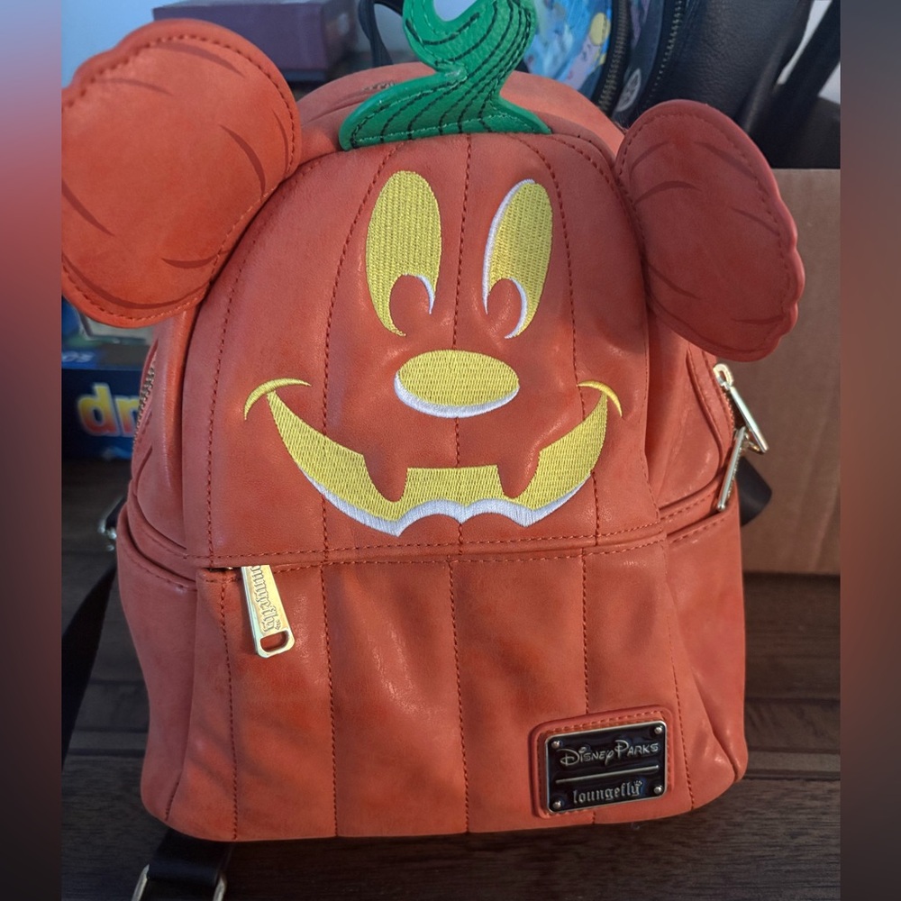 Loungefly Disney Parks Mickey Pumpkin Orange Backpack